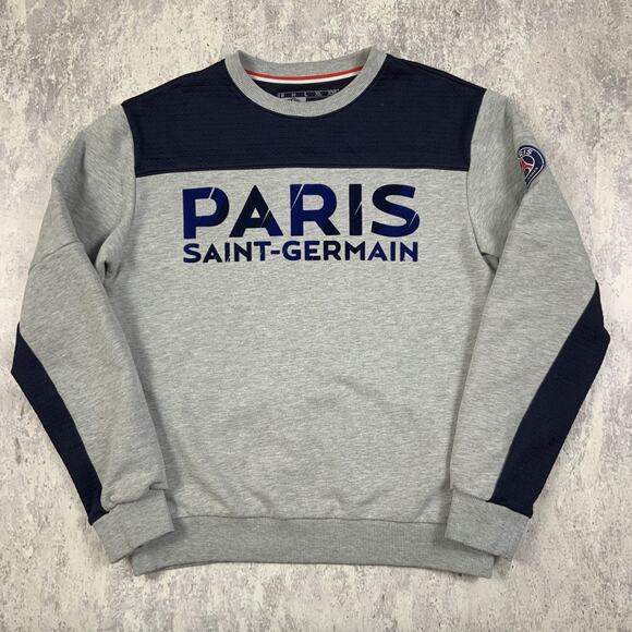 Paris Saint-Germain Sweatshirt Mens Large Gray Soccer Futbol - Picture 1 of 9
